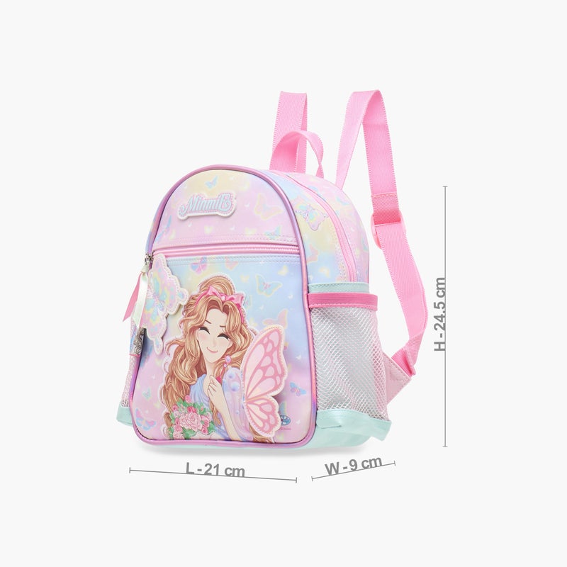 Minmie My Butterfly Print 10-inch Backpack with Adjustable Straps and Zip Closure - 21x9x25 cms - Image 2